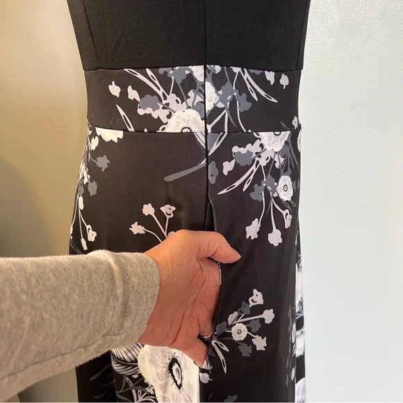 HELYO Classics, Women's Elegant Vintage Casual Floral Print Dress w/Pockets, SzM - Picture 7 of 11